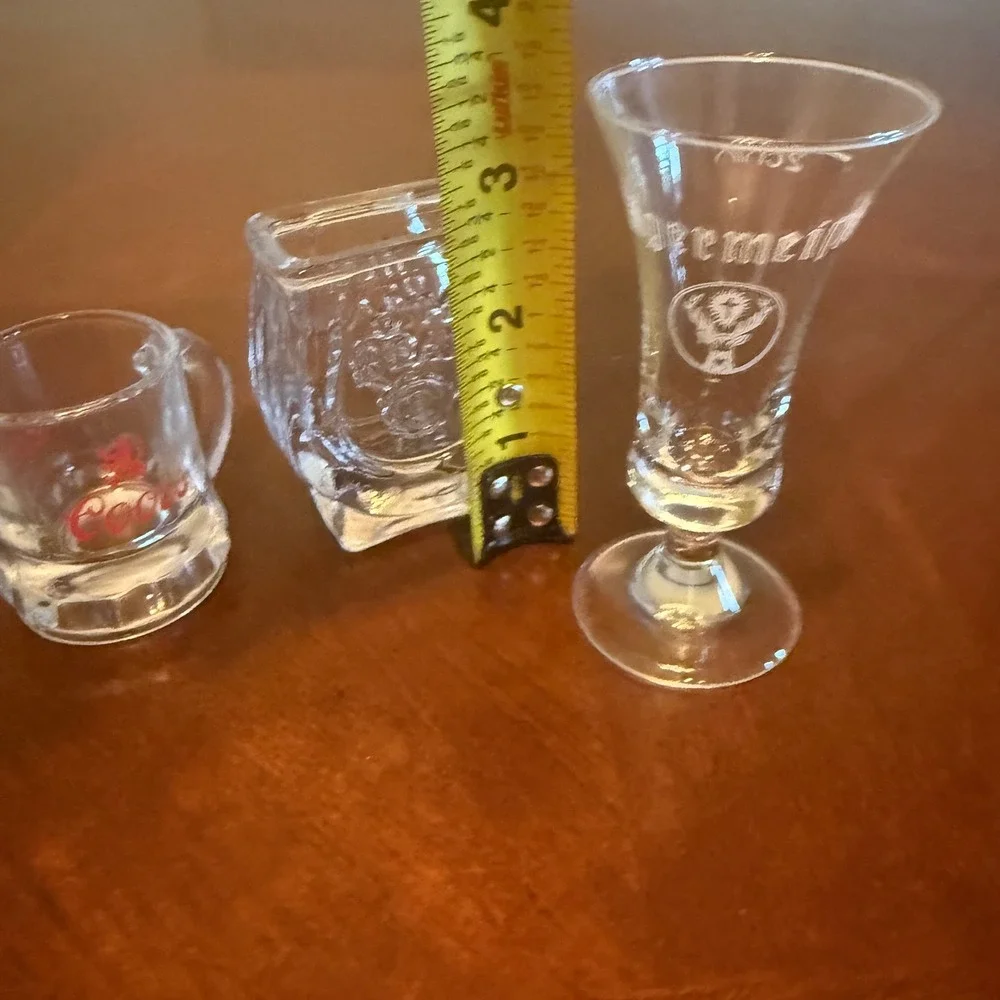 Vintage Branded Shot Glass Set Coors Jim Beam Jagermeister 4 Pieces Clear Glass